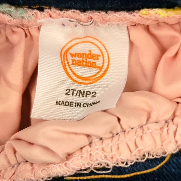 Wonder Nation 2T Girl's Denim Overalls & Pink Tulle W/Stars Dress - Picture 3 of 3